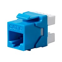 Monoprice Cat6 RJ45 180-Degree Dual IDC Keystone for 22-24AWG Solid Wire, Blue, 25-Pk