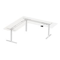 Workstream by Monoprice Triple-Motor Height-Adjustable Sit-Stand L-Shaped Corner Desk Frame, White