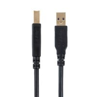 USB-A to USB-B 2.0 Cable - Black, 2m - 3 pack