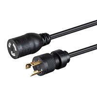 Monoprice Heavy Duty Adapter Power  Cord - Locking Connector - NEMA L5-30P to NEMA L5-20R, 12AWG, 20A, SJT, 125V, Black, 1ft 
