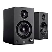 Monolith by Monoprice MM-3 Powered Multimedia Speakers with Bluetooth with Qualcomm aptX Audio (Pair), Black