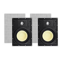 Monoprice Caliber Snap Lock In-Wall Speakers, 8in Fiber 2-Way (pair)