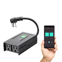 STITCH Wireless Smart Outdoor Weather-Resistant Dual Individually Controlled Outlets, Remote App Control, Works with Amazon Alexa and Google Home for Touchless Voice Control, No Hub Required