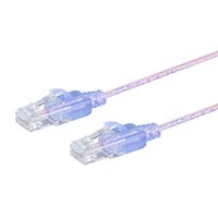 Monoprice Cat6A Ethernet Patch Cable - SlimRun, Snagless RJ45, 550MHz, UTP, Pure Bare Copper, 10G, 30AWG, 5-Pack, 7ft, Pink
