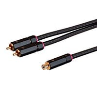 Monoprice Onix Series - 2-Male to 1-Female RCA Y-Adapter, 12in, Black