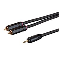 Monoprice Onix Series - 3.5mm to 2-Male RCA Adapter Cable, 6ft, Black