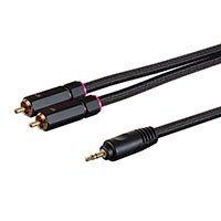 Monoprice Onix Series - 3.5mm to 2-Male RCA Adapter Cable, 25ft, Black