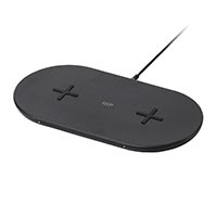 Monoprice Qi Certified Dual Device Fast Wireless Charging Pad, 7.5W/10W Output, Black