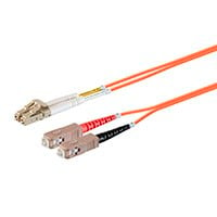 Monoprice OM1 Fiber Optic Cable - LC/SC, 62.5/125 Type, Multi-Mode, Duplex, Orange, 3m