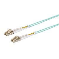 Monoprice OM3 Fiber Optic Cable - LC/LC, 50/125 Type, Multi-Mode, Duplex, 10GB, Aqua, 30m