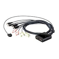 Monoprice 2-Port USB DisplayPort Cable KVM Switch with Remote Port Selector
