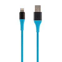 Monoprice AtlasFlex Series Durable Apple MFi Certified Lightning to USB Type-A Charge and Sync Kevlar-Reinforced Nylon-Braid Cable, 1.5ft, Blue