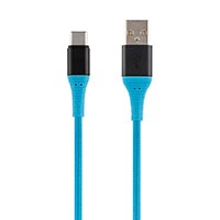 Monoprice AtlasFlex Series Durable USB 2.0 Type-C to Type-A Charge & Sync Kevlar-Reinforced Nylon-Braid Cable, 3ft, Blue