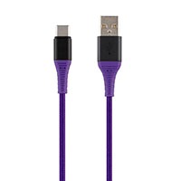Monoprice AtlasFlex Series Durable USB 2.0 Type-C to Type-A Charge & Sync Kevlar-Reinforced Nylon-Braid Cable, 1.5ft, Purple