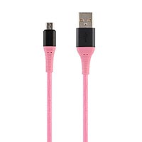 Monoprice AtlasFlex Series Durable USB 2.0 Micro B to Type-A Charge & Sync Kevlar-Reinforced Nylon-Braid Cable, 1.5ft, Pink