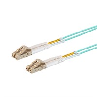 Monoprice OM4 Fiber Optic Cable - LC/LC, 50/125 Type, Multi-Mode, Duplex, 10GB, Aqua, 2m