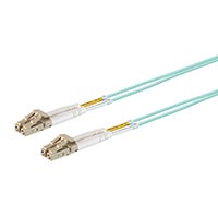 Monoprice OM4 Fiber Optic Cable - LC/LC, 50/125 Type, Multi-Mode, Duplex, 10GB, Aqua, 10m