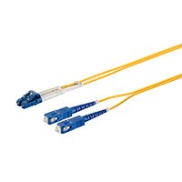 Monoprice Single-Mode Fiber Optic Cable - LC-SC UL 2mm 9/125 OFNR Duplex Yellow 3m