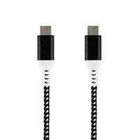 Monoprice Stealth Charge & Sync USB 2.0 Type-C to Type-C Cable, Up to 3A/60W, 3ft, White