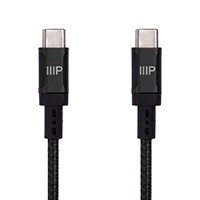 Monoprice Wrap Series Charge and Sync USB Type-C to Type-C Cable, USB 2.0, Up to 3A/60W, 1.5ft, Black
