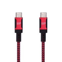 Monoprice Wrap Series Charge and Sync USB Type-C to Type-C Cable, USB 2.0, Up to 3A/60W, 1.5ft, Red