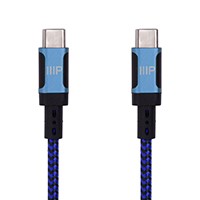 Monoprice Wrap Series Charge and Sync USB Type-C to Type-C Cable, USB 2.0, Up to 5A/100W, 1.5ft, Blue