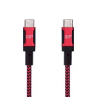 Monoprice Wrap Series Charge and Sync USB Type-C to Type-C Cable, USB 2.0, Up to 5A/100W, 6ft, Red