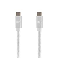 Monoprice Palette Series USB 2.0 Type-C to Type-C Charge & Sync Nylon-Braid Cable, 3ft, White