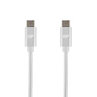 Monoprice Palette Series USB 2.0 Type-C to Type-C Charge & Sync Nylon-Braid Cable, 6ft, White