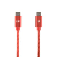 Monoprice Palette Series USB 2.0 Type-C to Type-C Charge & Sync Nylon-Braid Cable, 6ft, Red