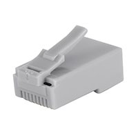 Monoprice 8P8C RJ45 Plug with Inserts for Solid Cat6 Ethernet Cable, 100 pcs/pack, Gray