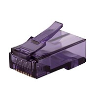 Monoprice 8P8C RJ45 Plug with Inserts for Solid Cat6 Ethernet Cable, 100 pcs/pack, Purple