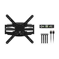 Monoprice SlimSelect Series Low Profile Full-Motion Articulating TV Wall Mount for LED TVs 19in to 55in, Max Weight 100 lbs, Extension Range from 1.2in to 17.8in, VESA Patterns up to 400x400