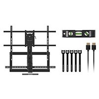 Monoprice Above Fireplace Pull-Down Full-Motion Articulating TV Wall Mount w/ Optional Soundbar Mount- For TVs 55in to 80in, Max Weight 132lbs, VESA Patterns Up to 800x500, Rotating, Height Adjustable