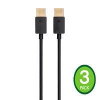 Monoprice 8K Slim Ultra High Speed HDMI Cable 3ft - 48Gbps Black - 3 Pack