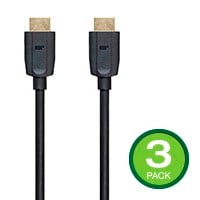 Monoprice 8K Ultra High Speed HDMI Cable 3ft - 48Gbps Black - 3 Pack
