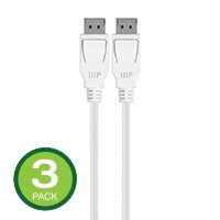 Monoprice Select Series DisplayPort 1.4 Cable, 3ft White, 3-Pack