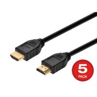 Monoprice 4K No Logo High Speed HDMI Cable 6ft - CL2 In Wall Rated 18 Gbps Black - 5 Pack