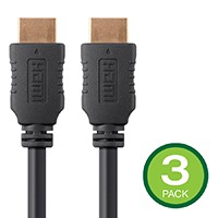 Monoprice 4K High Speed HDMI Cable 3ft - 18Gbps Black - 3 Pack