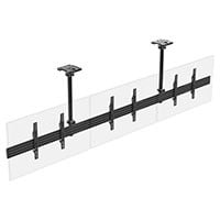 Monoprice Commercial Series 3x1 Panel Menu Board Ceiling TV Mount for Displays Between 32in to 65in, Max Weight 66 lbs. ea., VESA Patterns up to 600x400
