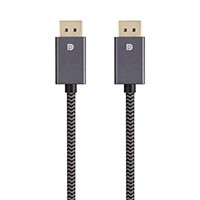 DisplayPort 1.2 EasyPlug Nylon Braided Cable, 6ft, Gray