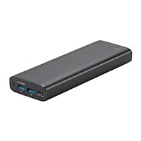 Monoprice Obsidian Speed Plus High-Powered USB-C Power Bank, 20,100mAh, 3-Port Up to 45W PD Output for Mobile Phones, Tablets, and Laptops