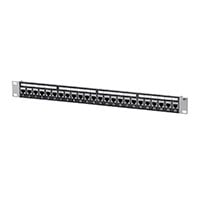 Monoprice Cat6 19in 1U Patch Panel with Loaded Keystone, Shielded, 24 ports