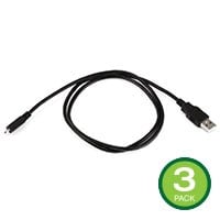 Monoprice USB Type-A to Micro Type-B 2.0 Cable - 5-Pin 28/28AWG  Black 3ft , 3-Pack