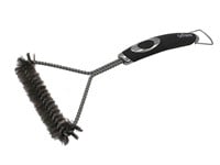 BBQ Grill Brush with Stainless Steel Bristle & TPR Soft-Grip Handle, 12 inches 3-Sided Grill Brush for Easy Cleaning, Great for Smaller Grills