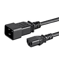 Monoprice Power Cord - IEC 60320 C20 to IEC 60320 C13, 14AWG, 15A/1875W, 3-Prong, Black, 15ft