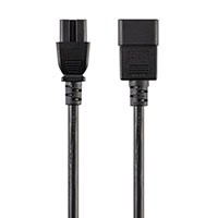 Monoprice Power Cord - IEC 60320 C20 to IEC 60320 C15, 14AWG, 15A/1875W, 3-Prong, Black, 1ft