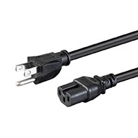Monoprice Heavy Duty Power Cord - NEMA 5-15P to IEC 60320 C15, 14AWG, 15A/1875W, SJT, 125V, Black, 10ft