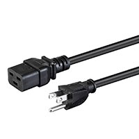 Monoprice Power Cord - NEMA 5-15P to IEC 60320 C19, 14AWG, 15A/1875W, 3-Prong, Black, 3ft