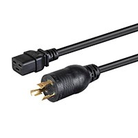 Monoprice Heavy Duty Power Cord - Locking NEMA L5-20P to IEC 60320 C19, 12AWG, 20A/2500W, 3-Prong, Black, 12ft